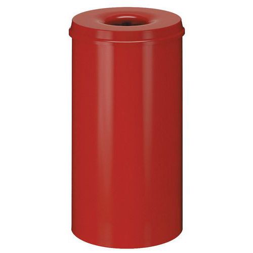 Poubelle Metal Anti Feu 50l Rouge