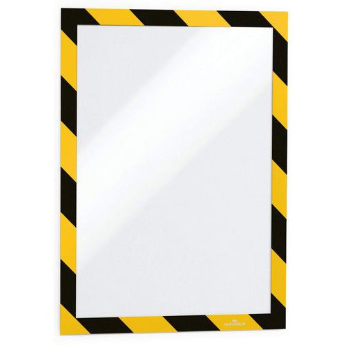 Durable - Cadre A4 Adhésif Duraframe Security Jaune/Noir - Signalétique Lean Management