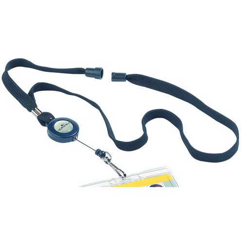 Durable 1 Lacet Textile Avec Enrouleur Et Attache Mousqueton - Noir - Durable