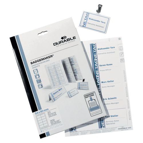 Durable 80 Planche De Bristols Pour Badges