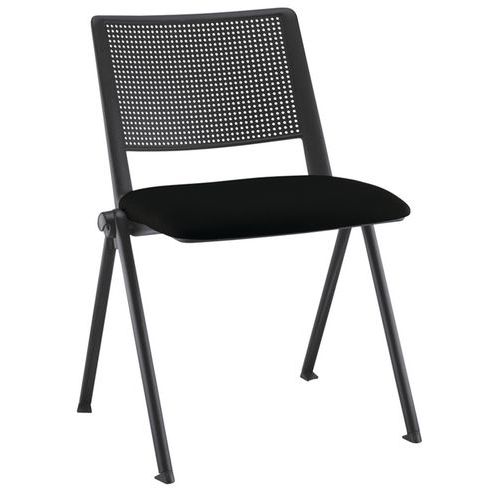 Chaise Match Piet.noir Dos.poly. Noir Ass. Tissu Noir