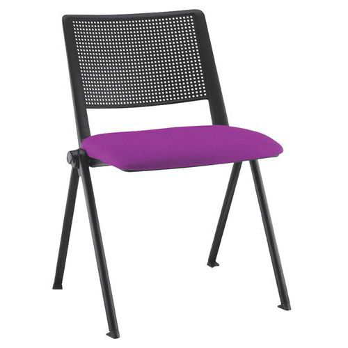 Chaise Match Piet.noir Doss. Poly.noir Ass. Tissu Mag.