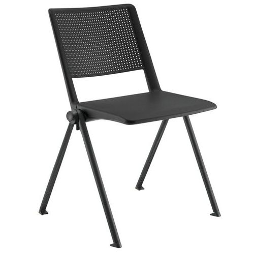 Chaises Match Piètement Noir Dossier Et Assise Poly. Noir