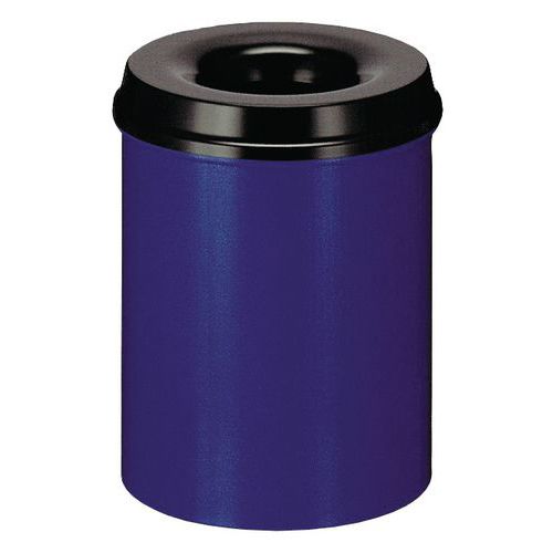Poubelle Metal Anti Feu 30l Bleue