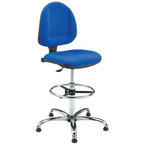 Siege Tissu Bleu Rep/pieds Assise Hteur 58 A 83 Cm