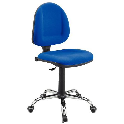 Siege Tissu Bleu Roul/patins Assise Hteur 44 A 56 Cm