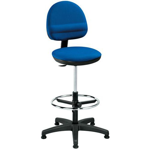Siege Tissu Bleu Repose Pieds Assise Hteur 58 A 83 Cm