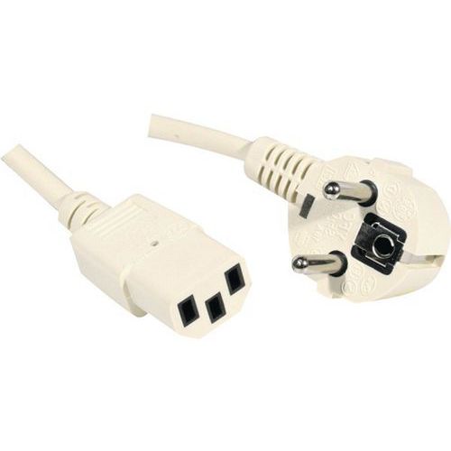 Cordon d'alimentation PC CEE7 / C13 beige - 1,8 m Cordon d'alimentation PC CEE7 / C13 beige - 1,8 m