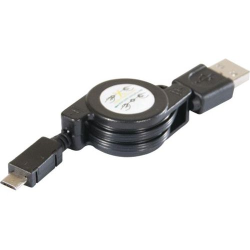 Cordon retractable usb 2.0 a / micro b noir 0,80 m Cordon retractable usb 2.0 a / micro b noir 0,80 m