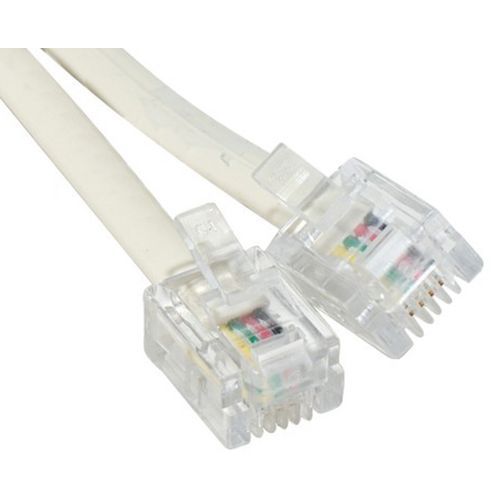 Cordon RJ12 6 conducteurs Blanc 15m - Téléphonie Fiable et Durable