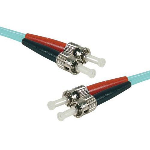 Jarretière duplex multi OM3 50/125 ST-UPC/ST-UPC aqua - 1 m Jarretière duplex multi OM3 50/125 ST-UPC/ST-UPC aqua - 1 m