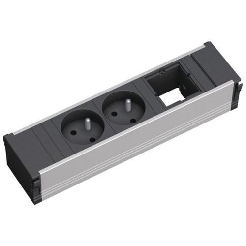 Multiprise Coni Pour Cadre 2 Prises Avec 1 Emplacement