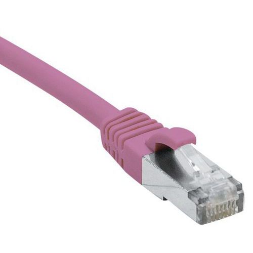 Cordon RJ45 catégorie 6A S/FTP LSOH snagless rose - 5 m Cordon RJ45 catégorie 6A S/FTP LSOH snagless rose - 5 m