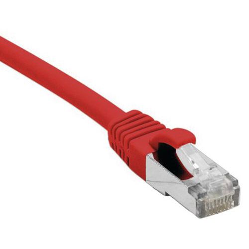 Cordon RJ45 catégorie 6A S/FTP LSOH snagless rouge - 0,15 m Cordon RJ45 catégorie 6A S/FTP LSOH snagless rouge - 0,15 m