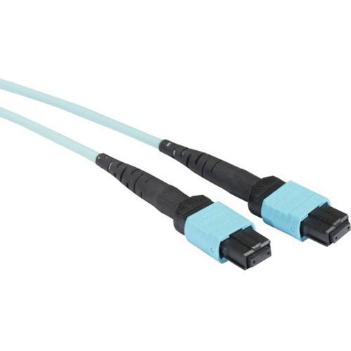 Jarretière duplex multimode OM3 50/125 MPO/MPO aqua - 10 m Jarretière duplex multimode OM3 50/125 MPO/MPO aqua - 10 m