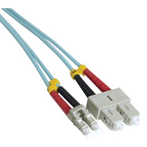 Jarretière duplex multi OM3 50/125 SC-UPC/LC-UPC aqua - 20 m Jarretière duplex multi OM3 50/125 SC-UPC/LC-UPC aqua - 20 m