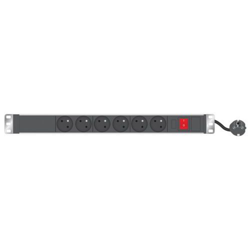 Multiprise 19'' 6 prises avec interrupteur et voyant Multiprise 19'' 6 prises avec interrupteur et voyant