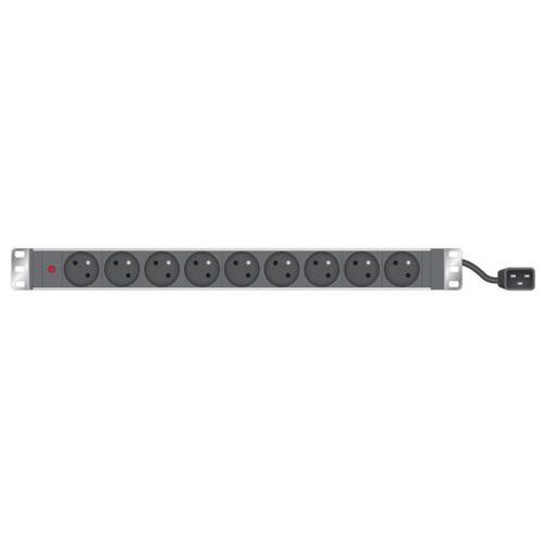Multiprise 19'' 9 prises / fiche C20 avec voyant Multiprise 19'' 9 prises / fiche C20 avec voyant