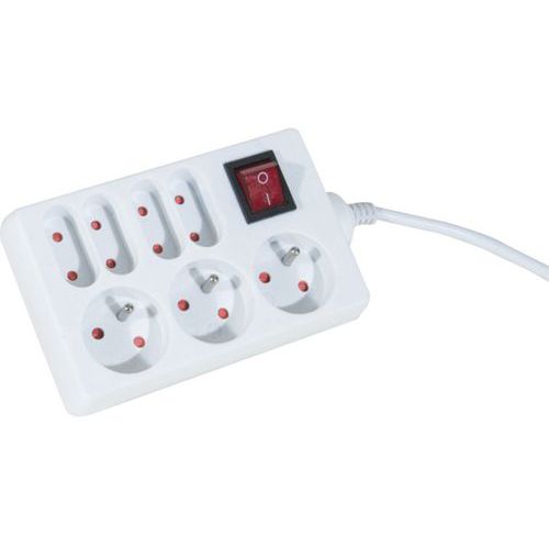 Multiprise 3 Et 4 Prises Bipolaires Avec Inter. Blanche-15m