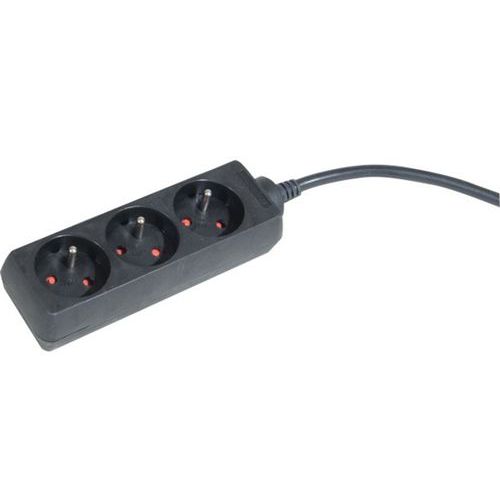 Multiprise 3 Prises Sans Interrupteur Noire - 40 M