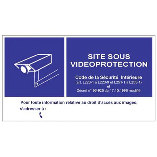 Panneau en PVC pour signalisation d'une vidéosurveillance Panneau en PVC pour signalisation d'une vidéosurveillance