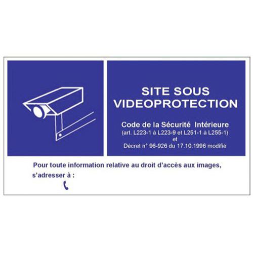 Panneau mural PVC de signalisation d'une vidéosurveillance Panneau mural PVC de signalisation d'une vidéosurveillance