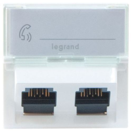 Plastron Mosaic 45x45 Incline 45Â° 2 Ports Rj45 Cat 6 Stp