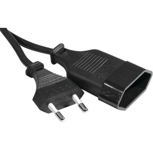 Rallonge secteur bipolaire noire - 1,8 m Rallonge secteur bipolaire noire - 1,8 m