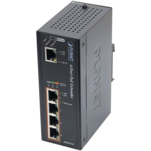 Switch Industriel 1 UltraPoE vers 4 Giga PoE+ 