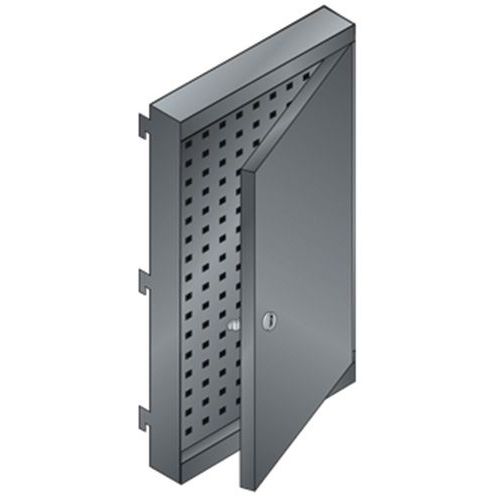 Paroi Perforée Avec Porte à Droite Lxpxh 380x50x667mm Noir