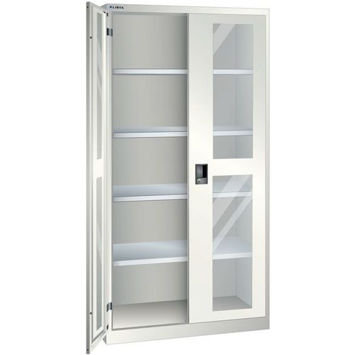 Armoire Blanc Gris 1000x400x1950 Avec 4 Rayons Amo.