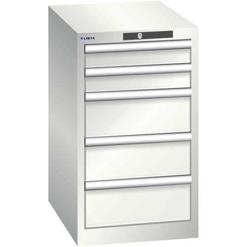 Armoire Blanc Gris 411x572x700 Avec 5 Tir. 75kg _ 78.420.180