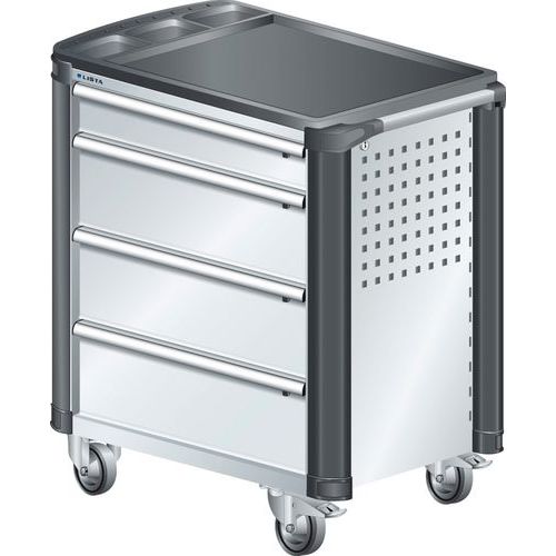 A257152 - Chariot Atelier Protection Coins - 4 Tiroirs - Gris