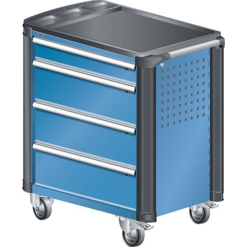 A257154 - Chariot Atelier Protection Coins - 4 Tiroirs - Bleu