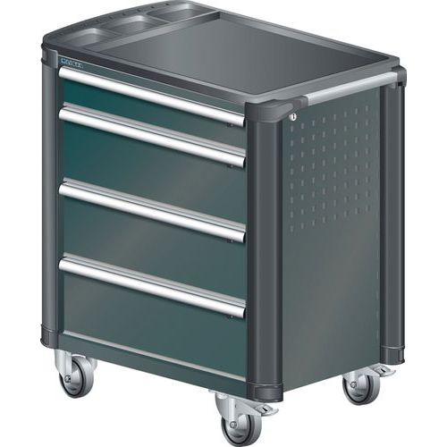 A257156 - Chariot Atelier Protection Coins - 4 Tiroirs - Noir