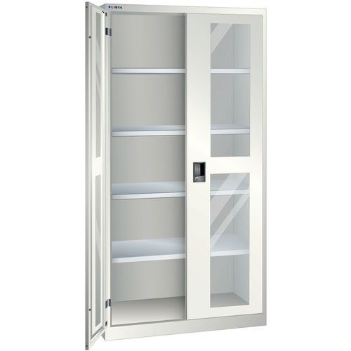 Armoire Blanc Gris 1000x580x1950 Avec 4 Rayons Amo.