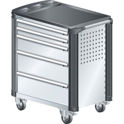 A257296 - Chariot Atelier Protection Coins - 5 Tiroirs - Gris