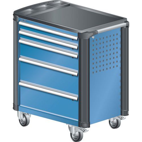 A257298 - Chariot Atelier Protection Coins - 5 Tiroirs - Bleu