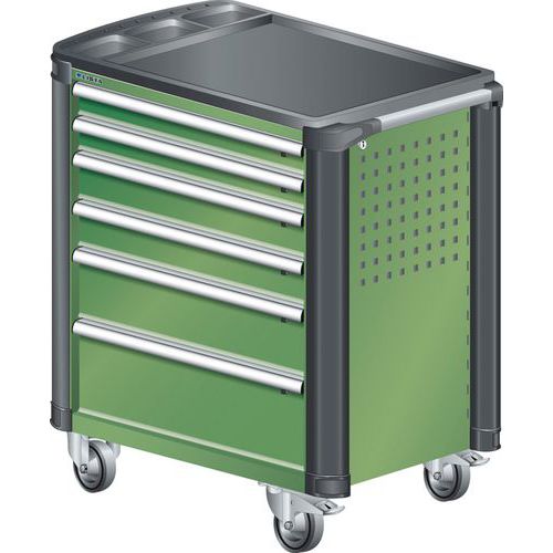 A257465 - Chariot Atelier Protection Coins - 6 Tiroirs - Vert