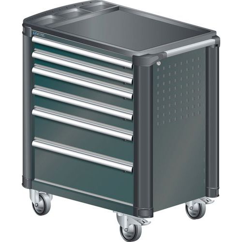 A257468 - Chariot Atelier Protection Coins - 6 Tiroirs - Noir