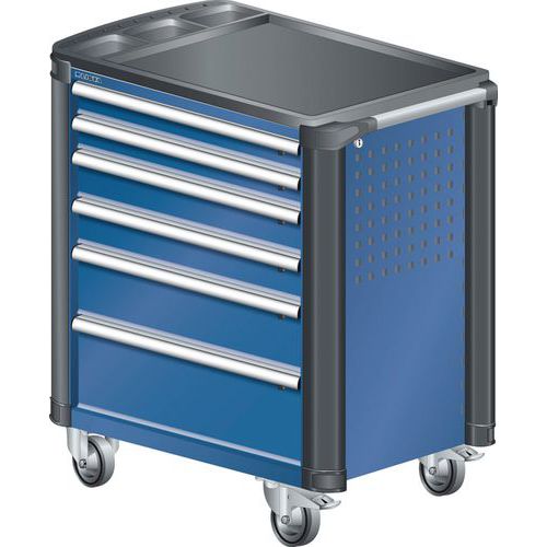 A257471 - Chariot Atelier Protection Coins - 6 Tiroirs - Bleu Foncé