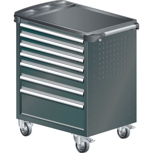 A257540 - Chariot Atelier Revêtement Plastique - 7 Tiroirs - Noir