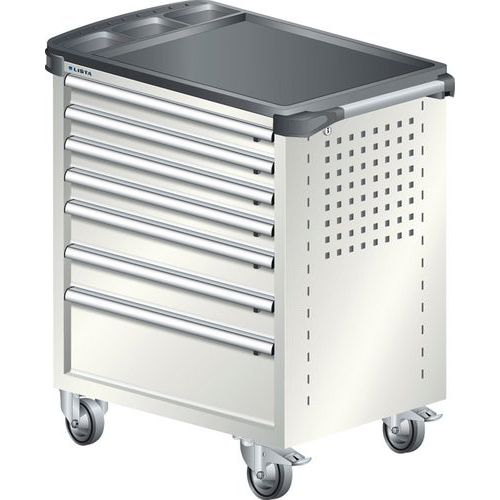 A257546 - Chariot Atelier Revêtement Plastique - 7 Tiroirs -gris Clair