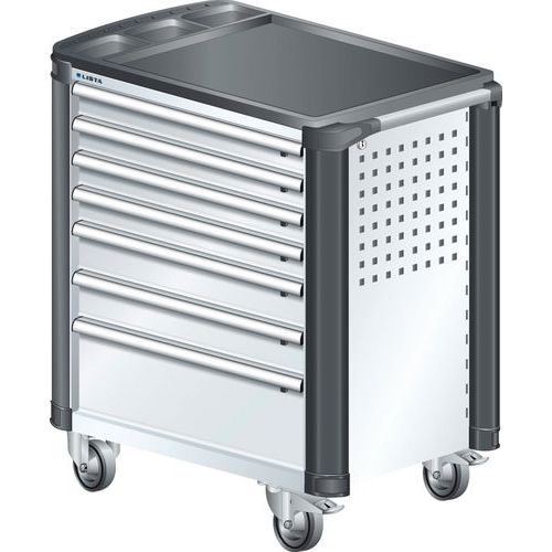 A257629 - Chariot Atelier Protection Coins - 7 Tiroirs - Blanc