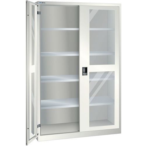 Armoire Blanc Gris 1250x500x1950 Avec 4 Rayons Amo.