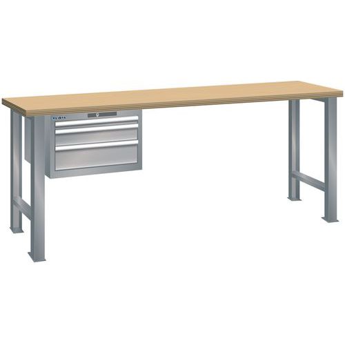 Établis Gris Pigeon 1500x750x840 Cap. 600kg Et 3 Tir. 75kg