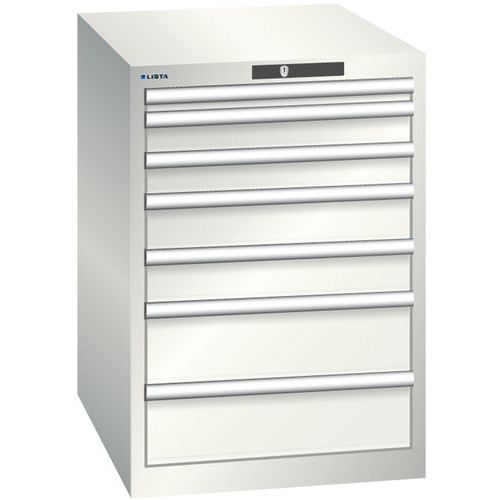 Armoire Blanc Gris 564x725x800 Avec 7 Tir. 75kg _ 14.354.180
