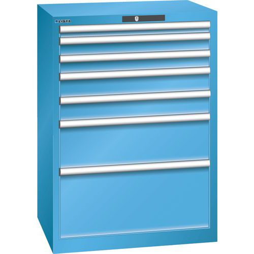 Armoire Bleu Clair 717x572x1000 Avec 7 Tir. 75kg