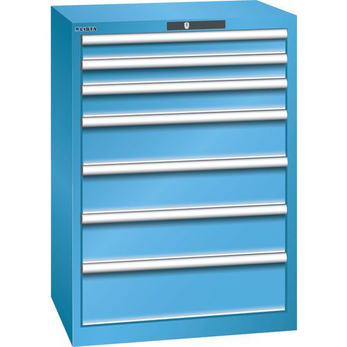 Armoire Bleu Clair 717x572x1000 Avec 7 Tir. 75kg