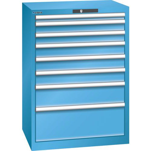 Armoire Bleu Clair 717x572x1000 Avec 8 Tir. 75kg